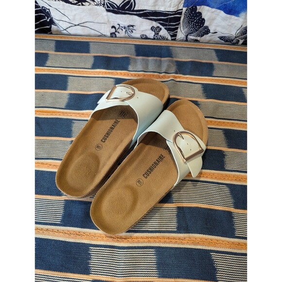 CUSHIONAIRE Shoes - Cushionaire Women's NWOT Light Blue Slide Sandals Size 10 Faux Cork (W01)